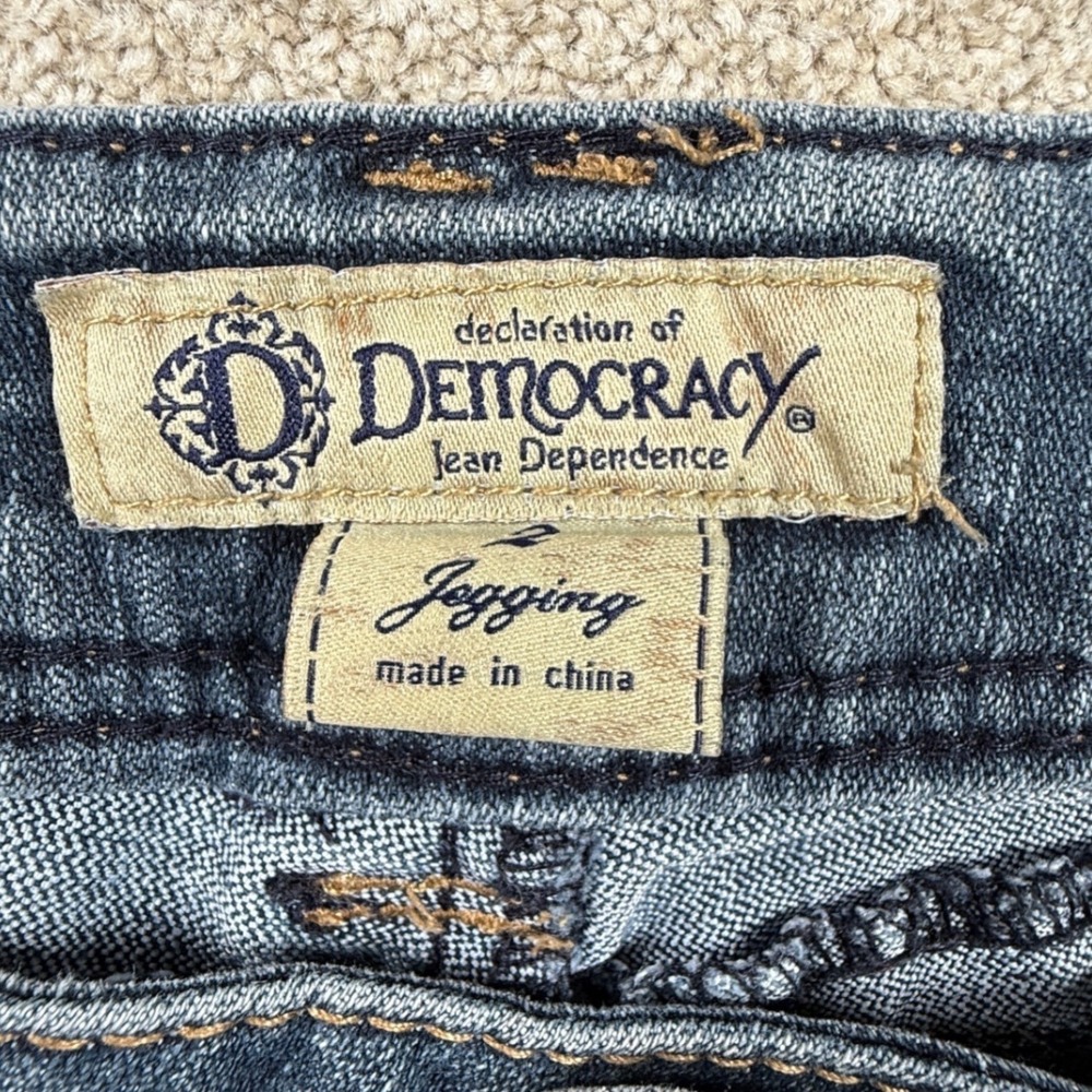 Democracy Jeggings Womens Size 2 Dark Wash Slim Leg Raw Hem Denim Jeans 1768 - Picture 5 of 7